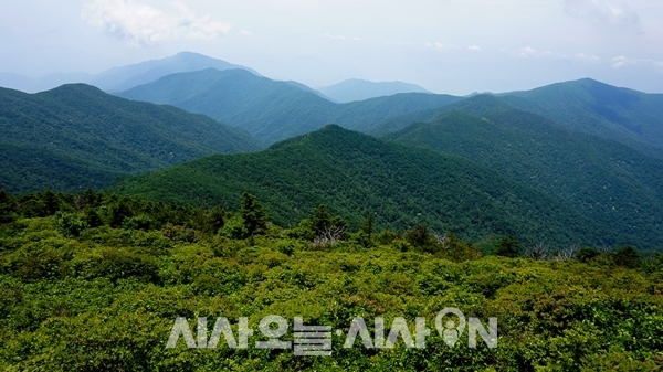 반야봉에서 본 지리산 능선의 모습. 반야봉에서는 천왕봉까지 이어지는 지리산 종주 능선을 볼 수 있다 ⓒ 최기영