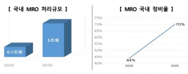 정부가 국내 항공정비(MRO) 산업을 육성하기 위해 국내 항공사들을 향한 각종 유인책을 꺼내들었지만, 업계에서 시큰둥한 반응이 나온다. ⓒ국토교통부