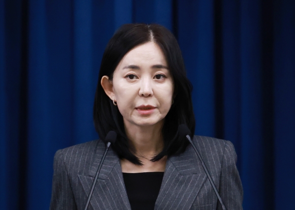 정혜전 대통령실 대변인이 29일 서울 용산 대통령실 청사에서 현안 브리핑을 하고 있다. ⓒ연합뉴스